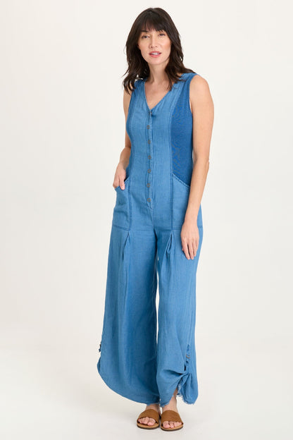 Aisling Indigo Snap-Up Jumpsuit