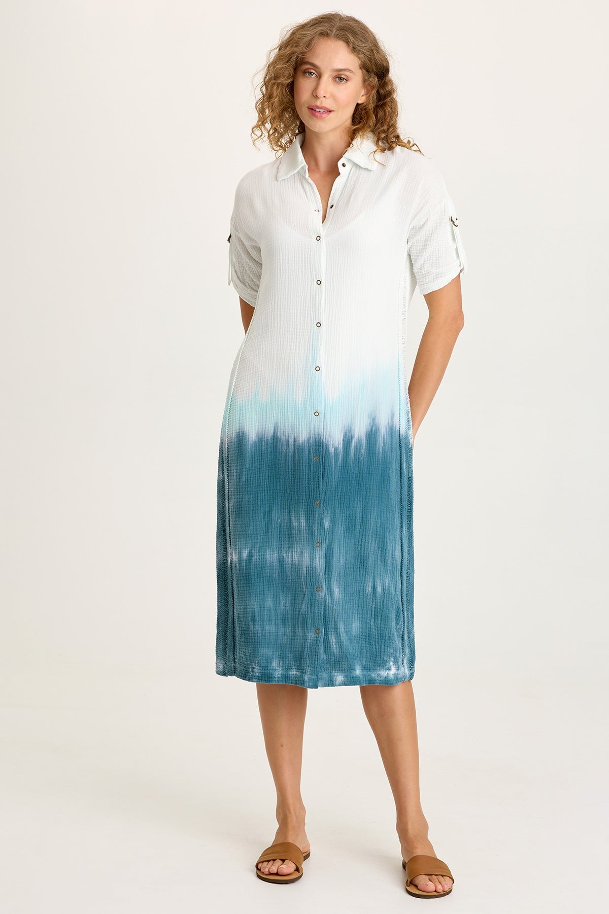 Cantori Gauze Button-Up Dress