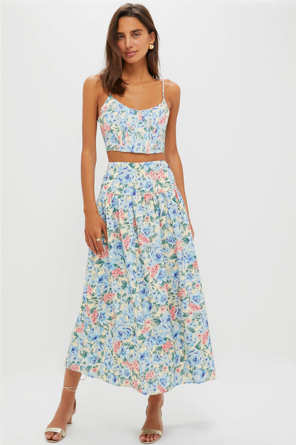 Blue Multi Maxi Skirt