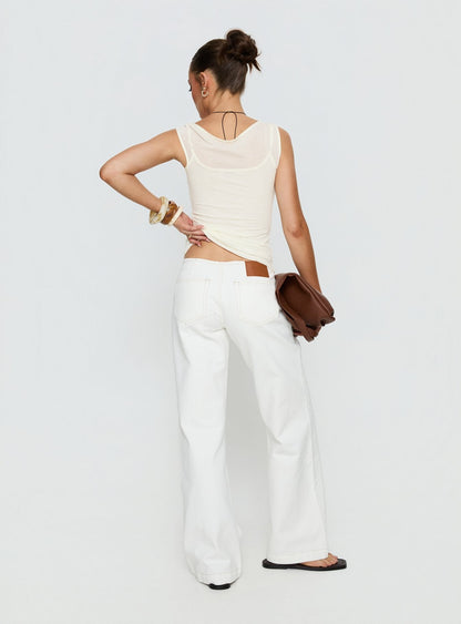 Skaia Layered Sheer Top Cream