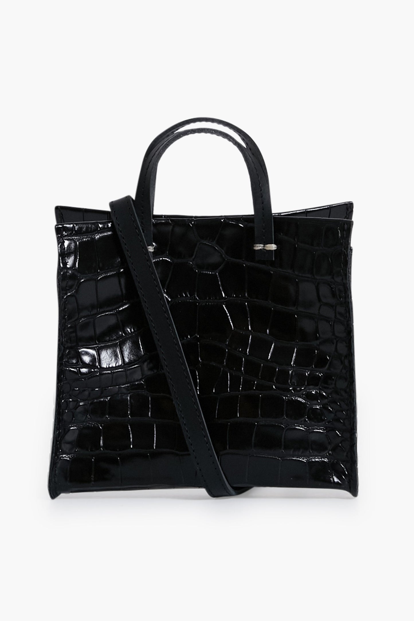Black Croco Simple Tote Bebe