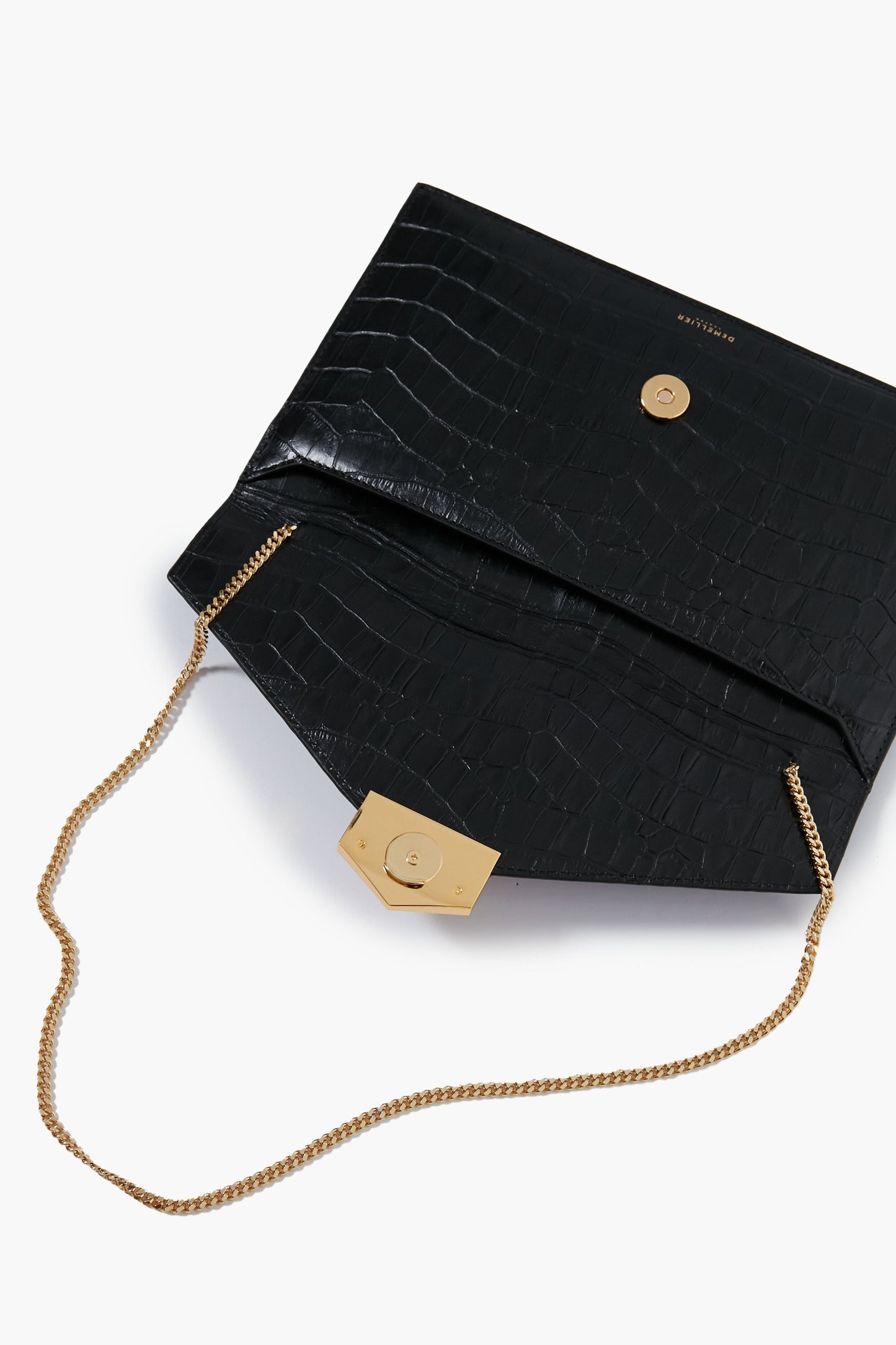 Black Croc London Clutch