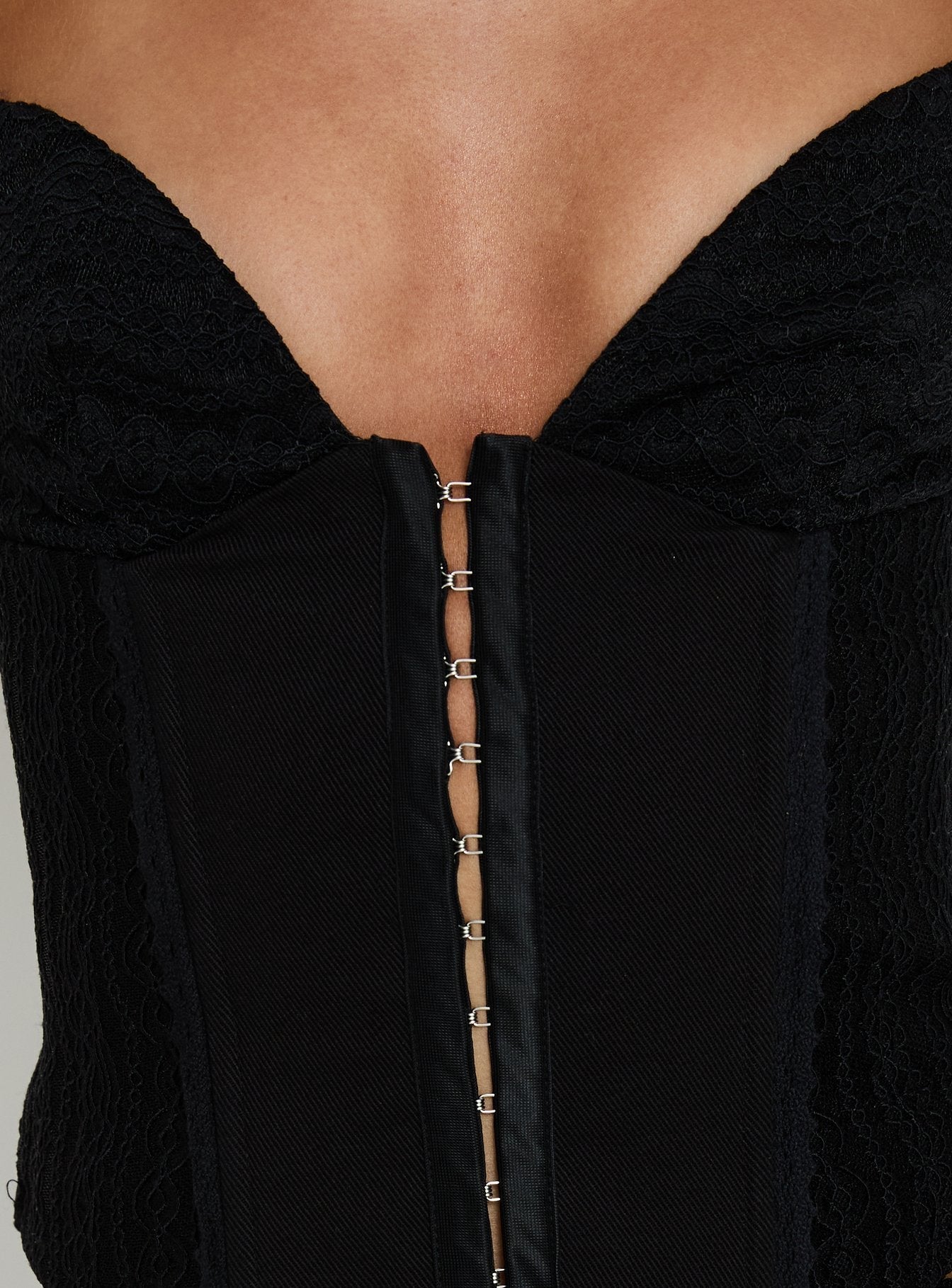Francee Lace Corset Top Black