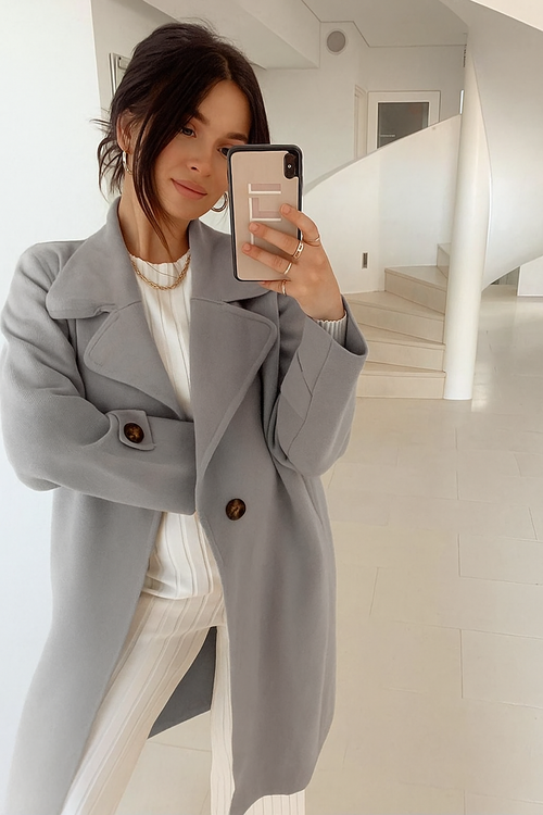 Fireplace Coat Grey | Women's Knit Trench Coat