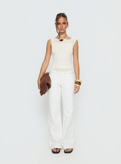 Skaia Layered Sheer Top Cream