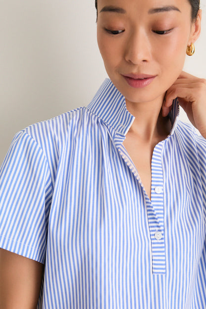 Blue and White Stripe Finn Popover