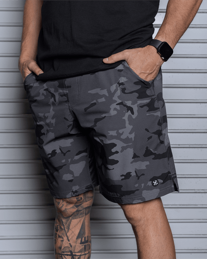 9" Gym Shorts - Black Camo