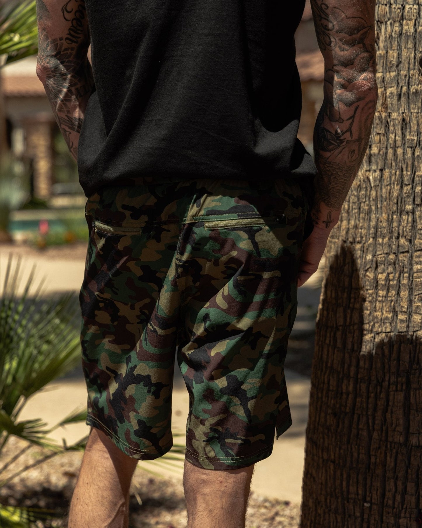 9" Gym Shorts - Green Camo