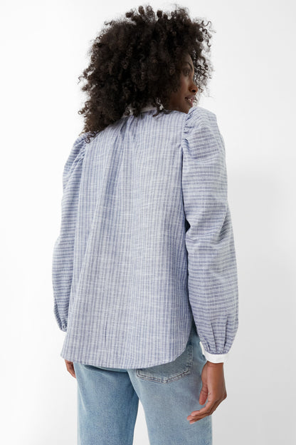 Blue Chambray Striped Annabel Shirt