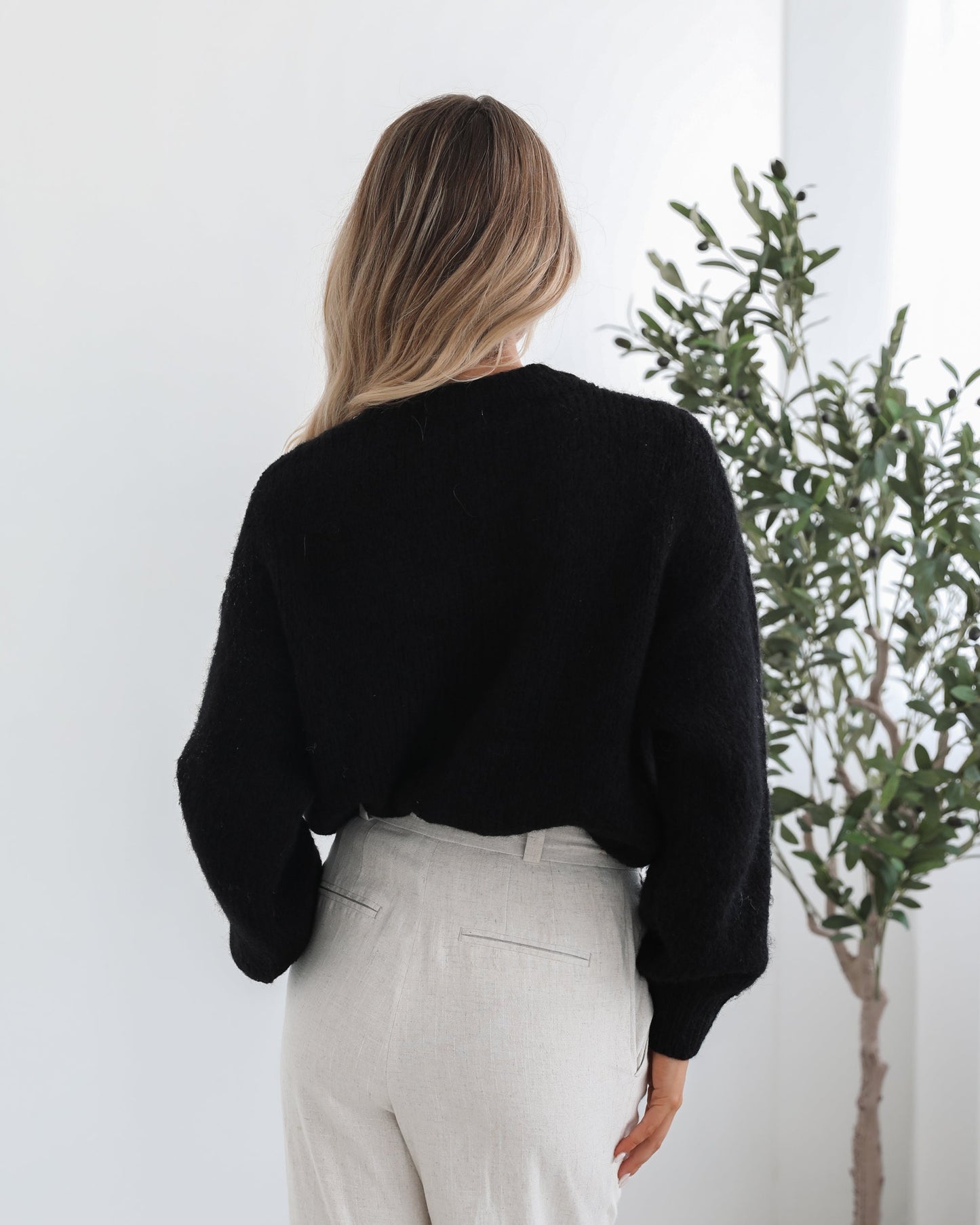 Adelaine Black Print Knit | Women's Knit Jumper