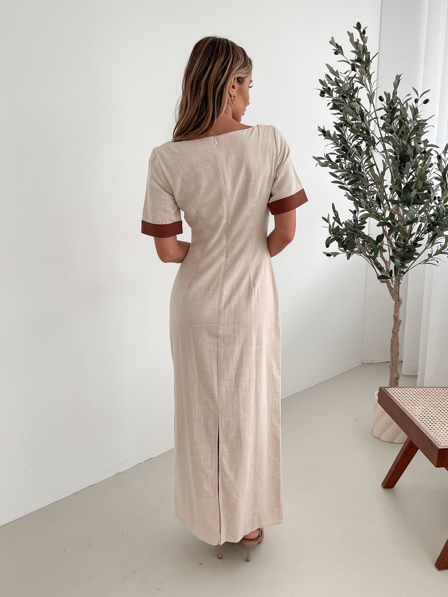 Adrianne Dress - Cream Print | Women's Printed Maxi Dress