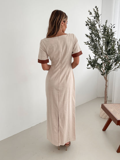 Adrianne Dress - Cream Print | Women's Printed Maxi Dress
