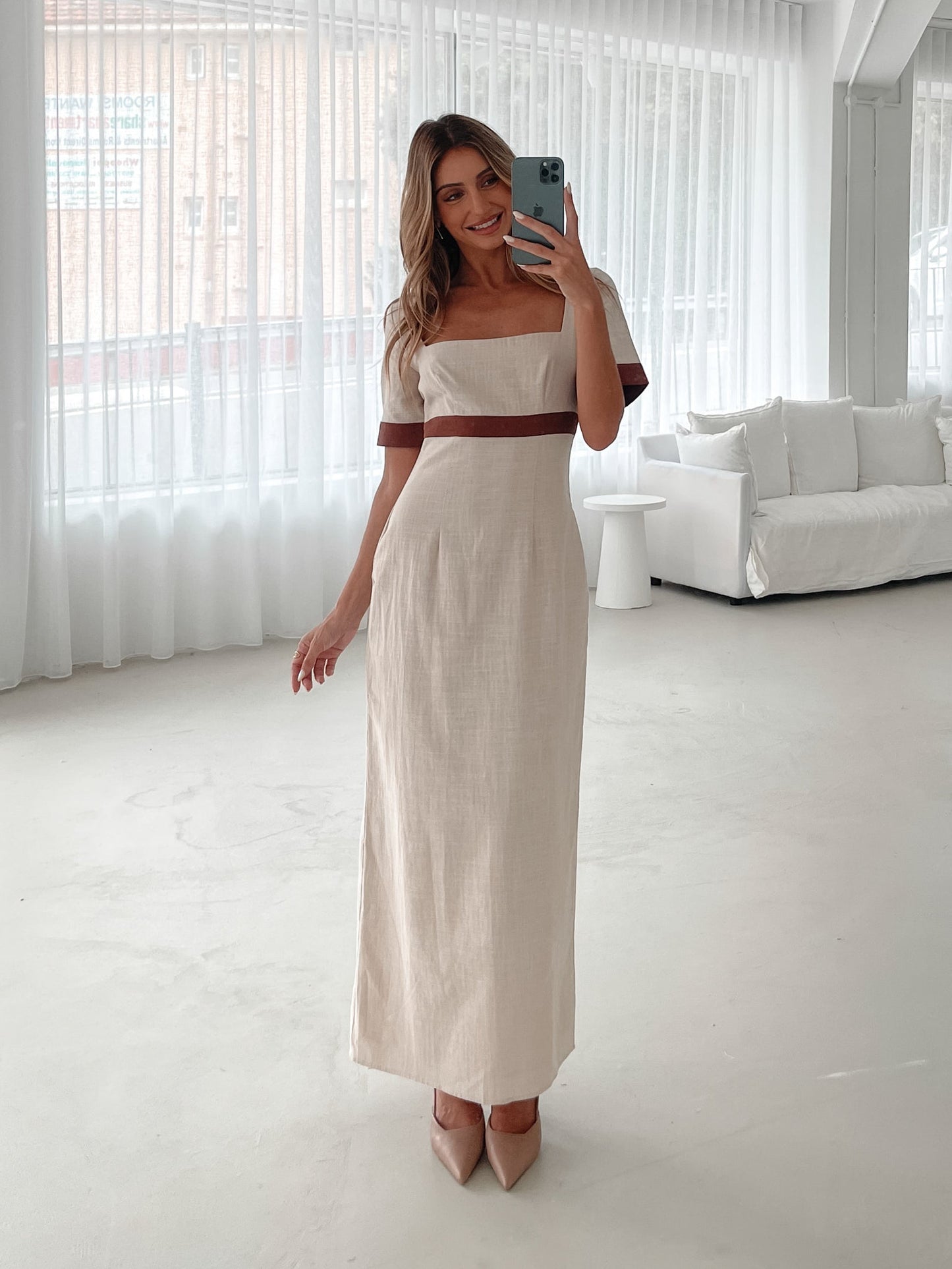 Adrianne Dress - Cream Print | Women's Printed Maxi Dress