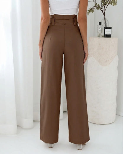 Alma Pants - Ashbrown | Women's High Waisted Wide Leg Pants