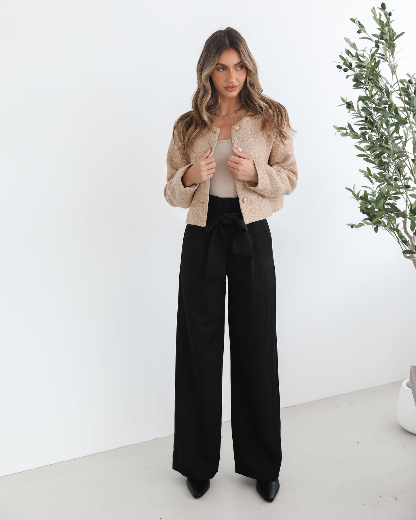Alma Pants - Black | Women's Wide Leg Trousers