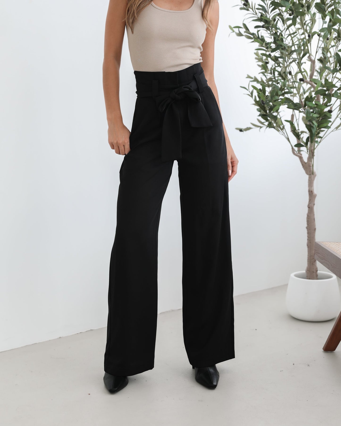 Alma Pants - Black | Women's Wide Leg Trousers