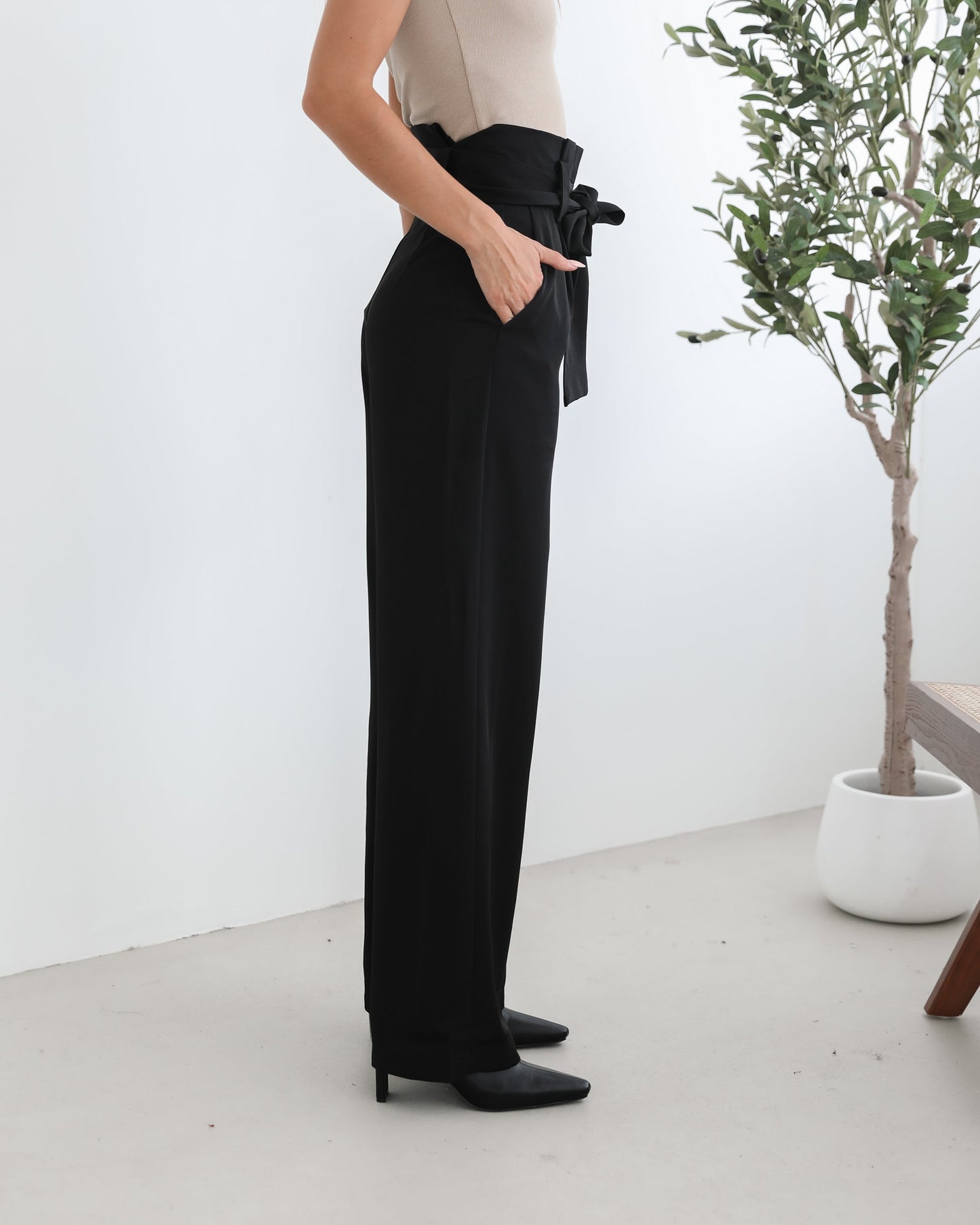 Alma Pants - Black | Women's Wide Leg Trousers