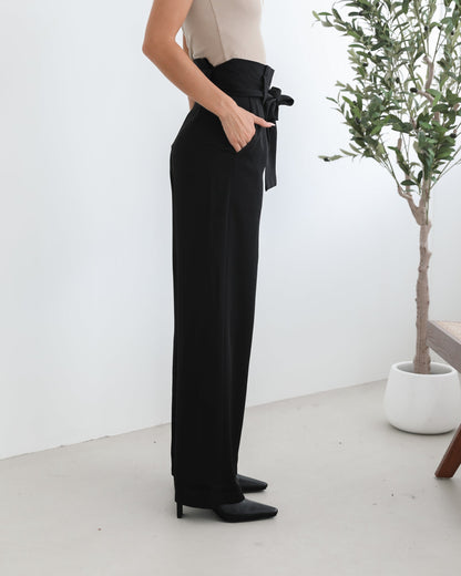 Alma Pants - Black | Women's Wide Leg Trousers