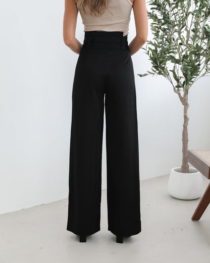 Alma Pants - Black | Women's Wide Leg Trousers