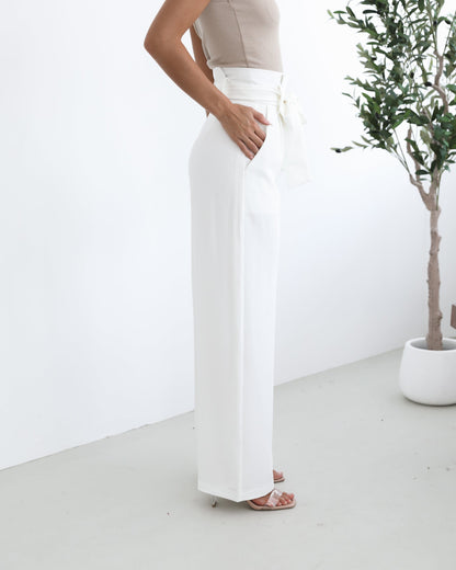 Alma White Pants | Women's Wide Leg Pants
