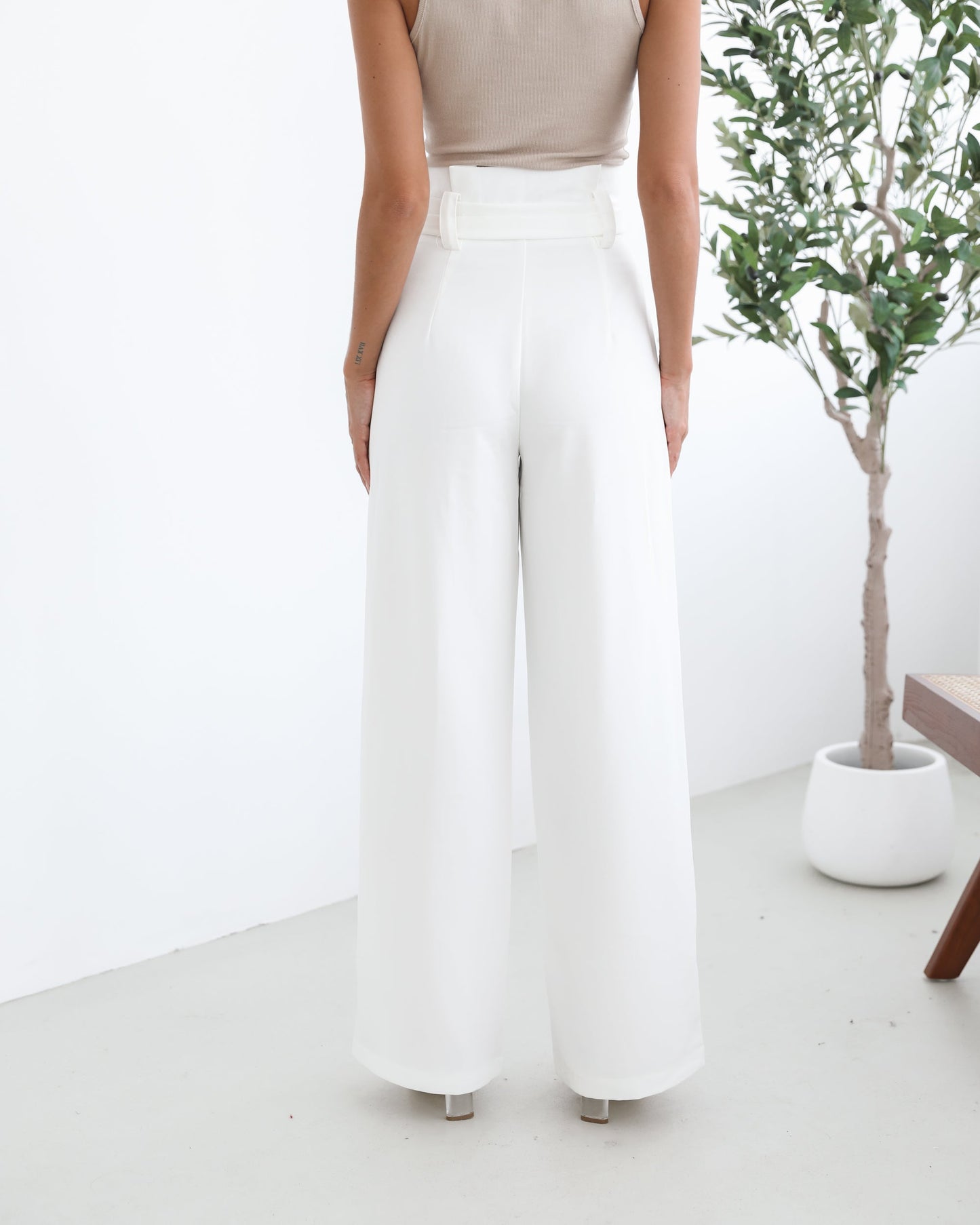 Alma White Pants | Women's Wide Leg Pants