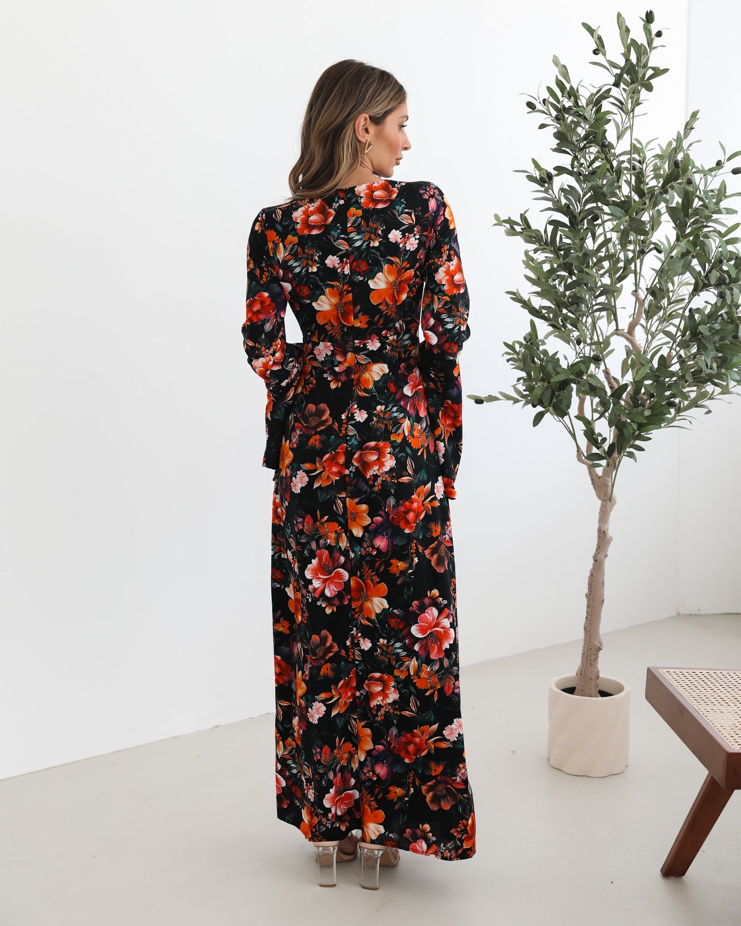Amareya Black Floral Dress | Women's Floral Maxi Dress