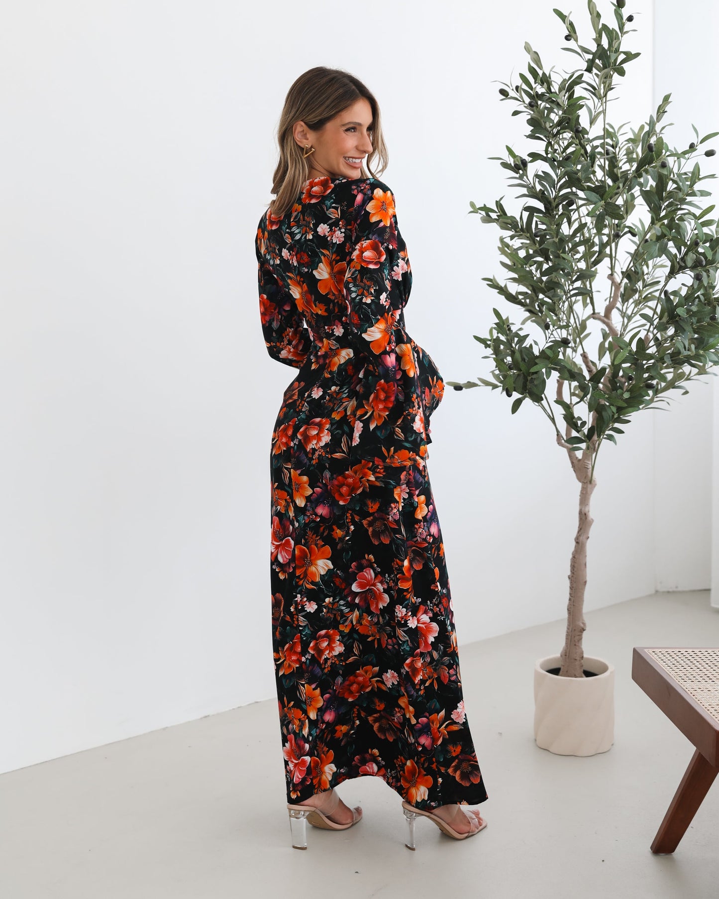 Amareya Black Floral Dress | Women's Floral Maxi Dress