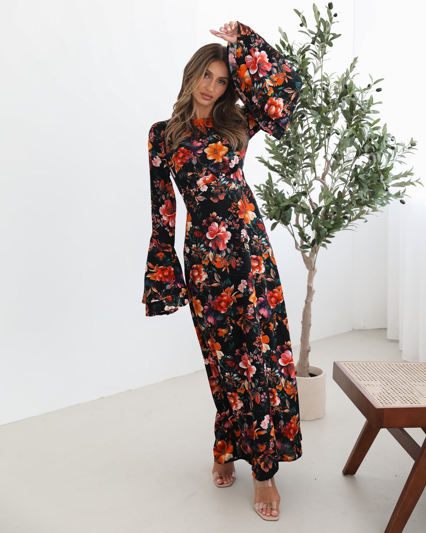 Amareya Black Floral Dress | Women's Floral Maxi Dress