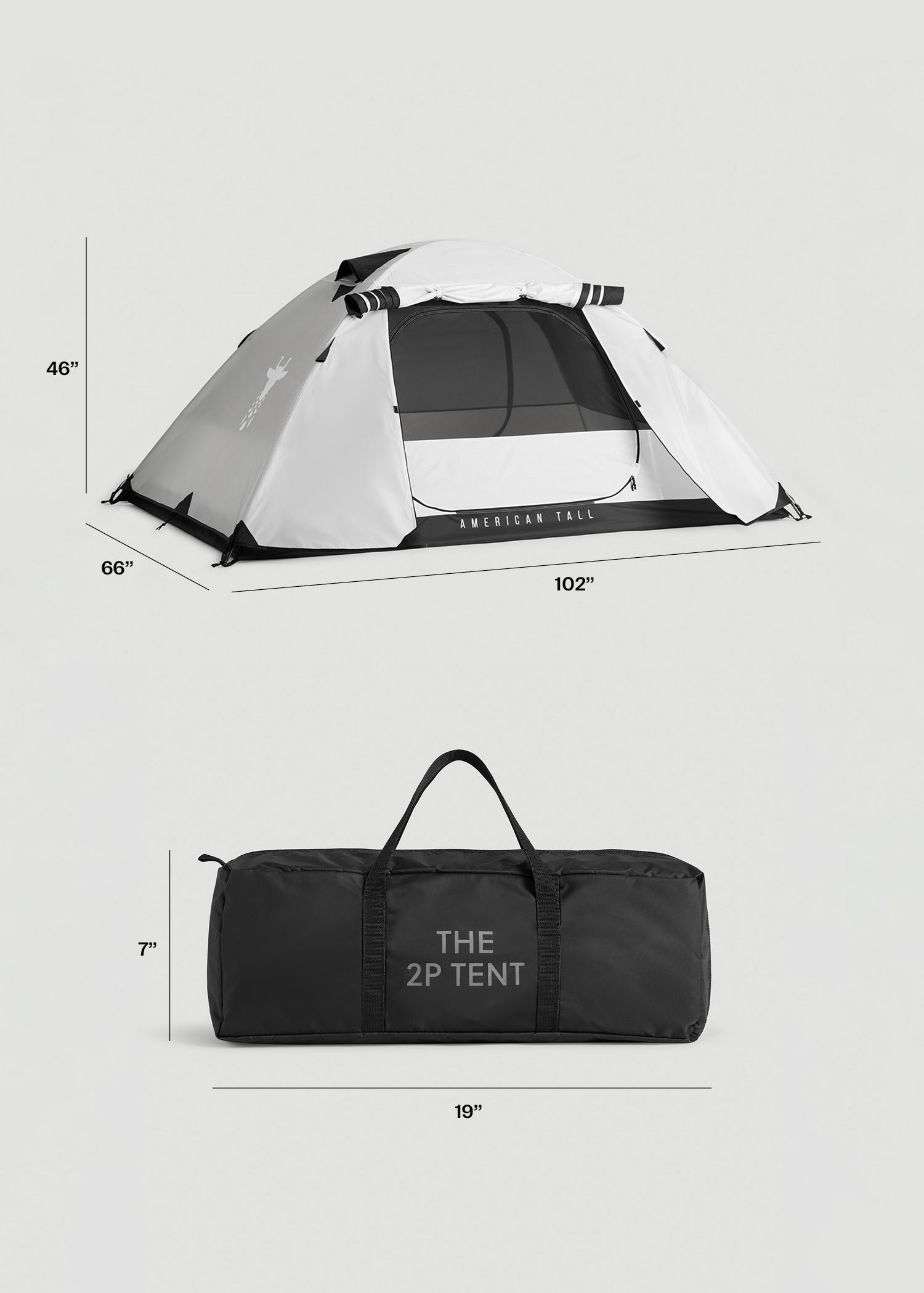 Extra-Long 2-Person Tent for Tall People