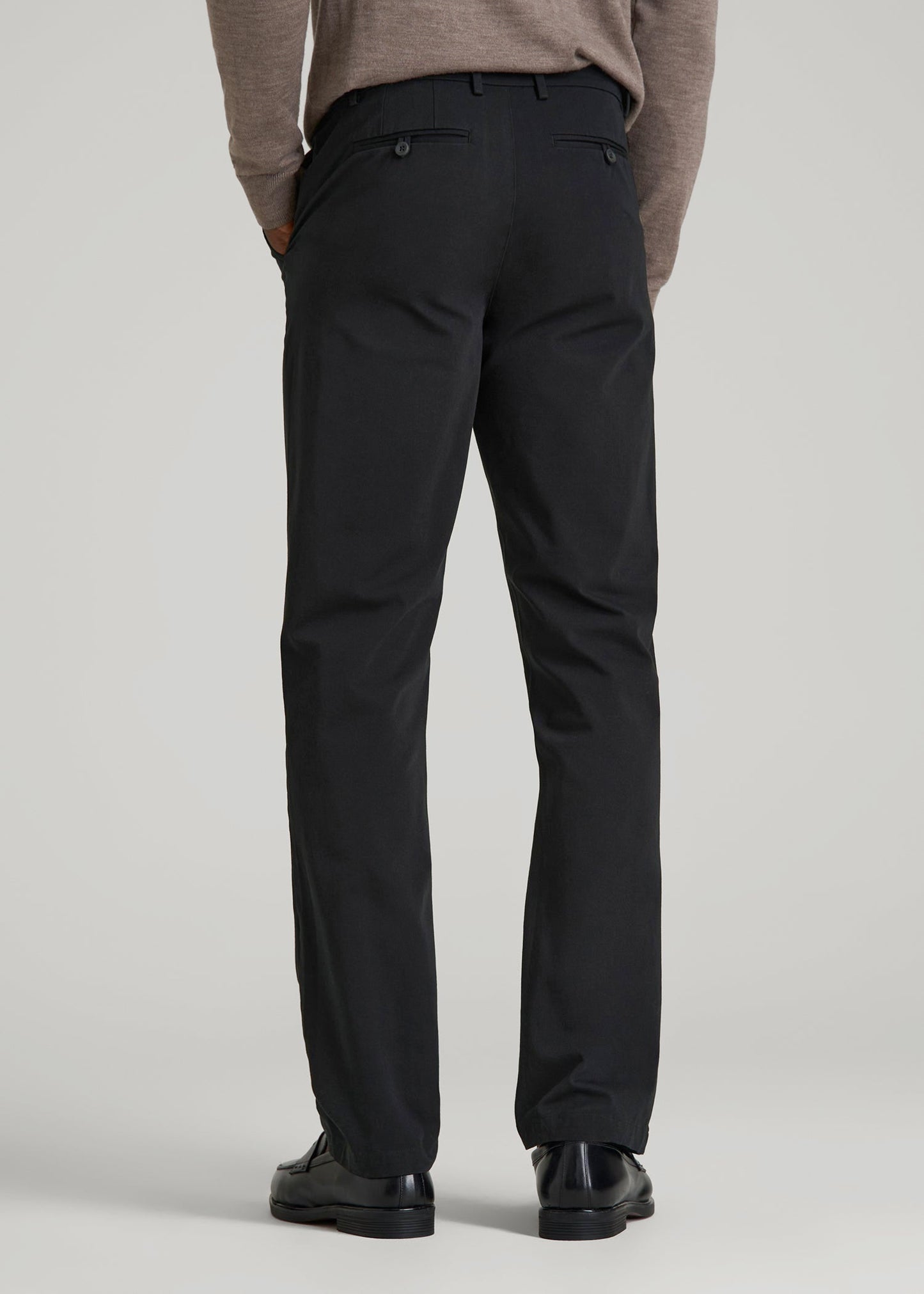 4 Way Stretch Commuter TAPERED Chino Pants for Tall Men in Black