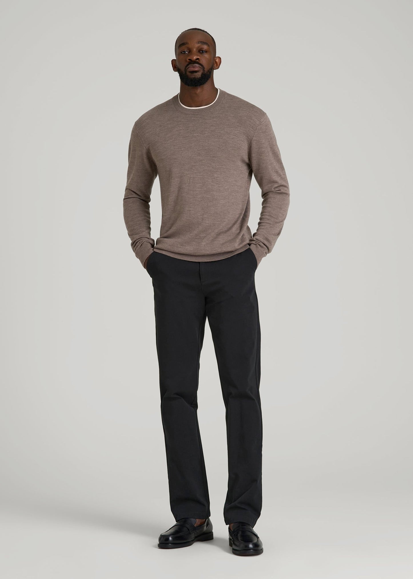 4 Way Stretch Commuter TAPERED Chino Pants for Tall Men in Black