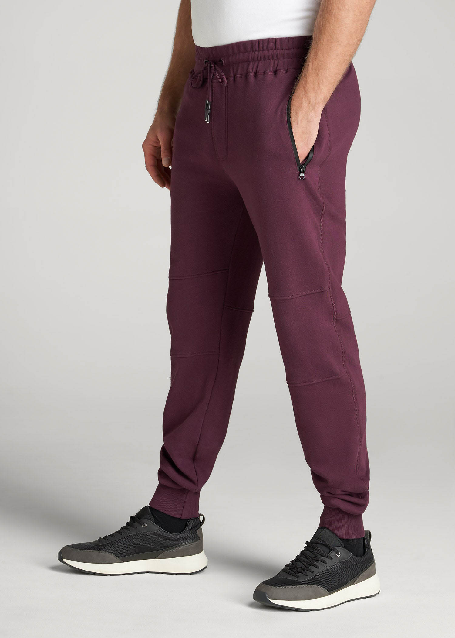 Wearever French Terry Joggers for Tall Men in Maroon