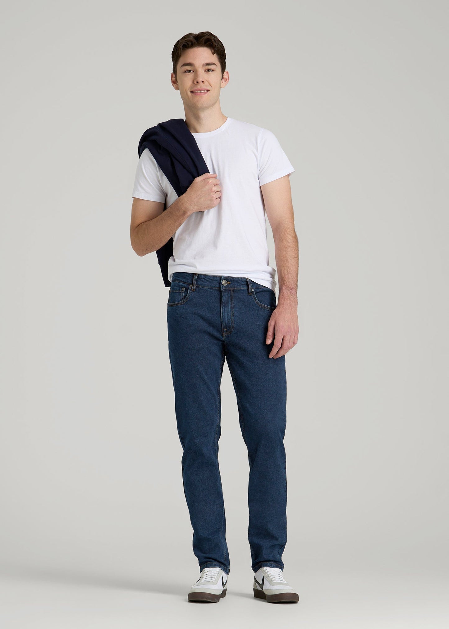 A.T. Basics Men's Carman Tapered fit Jeans for Tall Men in Charged Blue