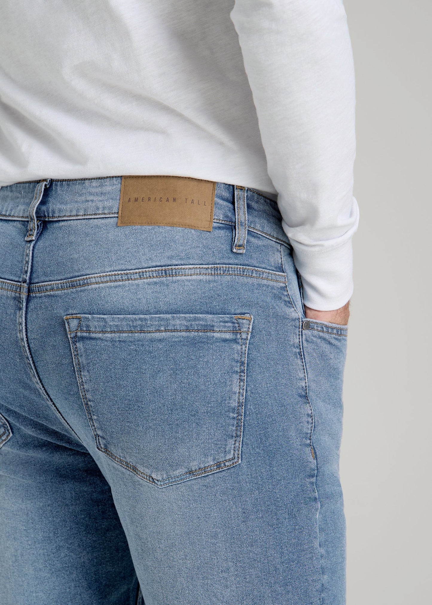 A.T. Basics Men's Carman Tapered fit Jeans for Tall Men in Tufts Blue