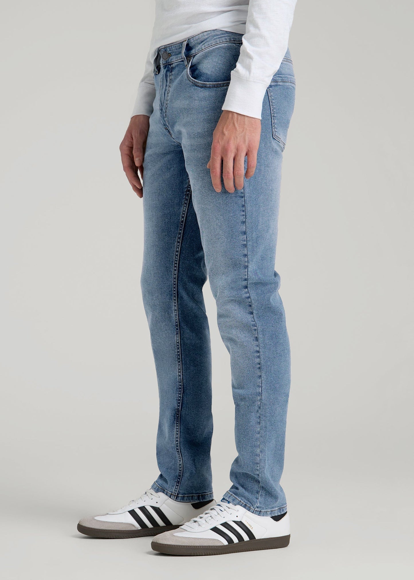 A.T. Basics Men's Carman Tapered fit Jeans for Tall Men in Tufts Blue
