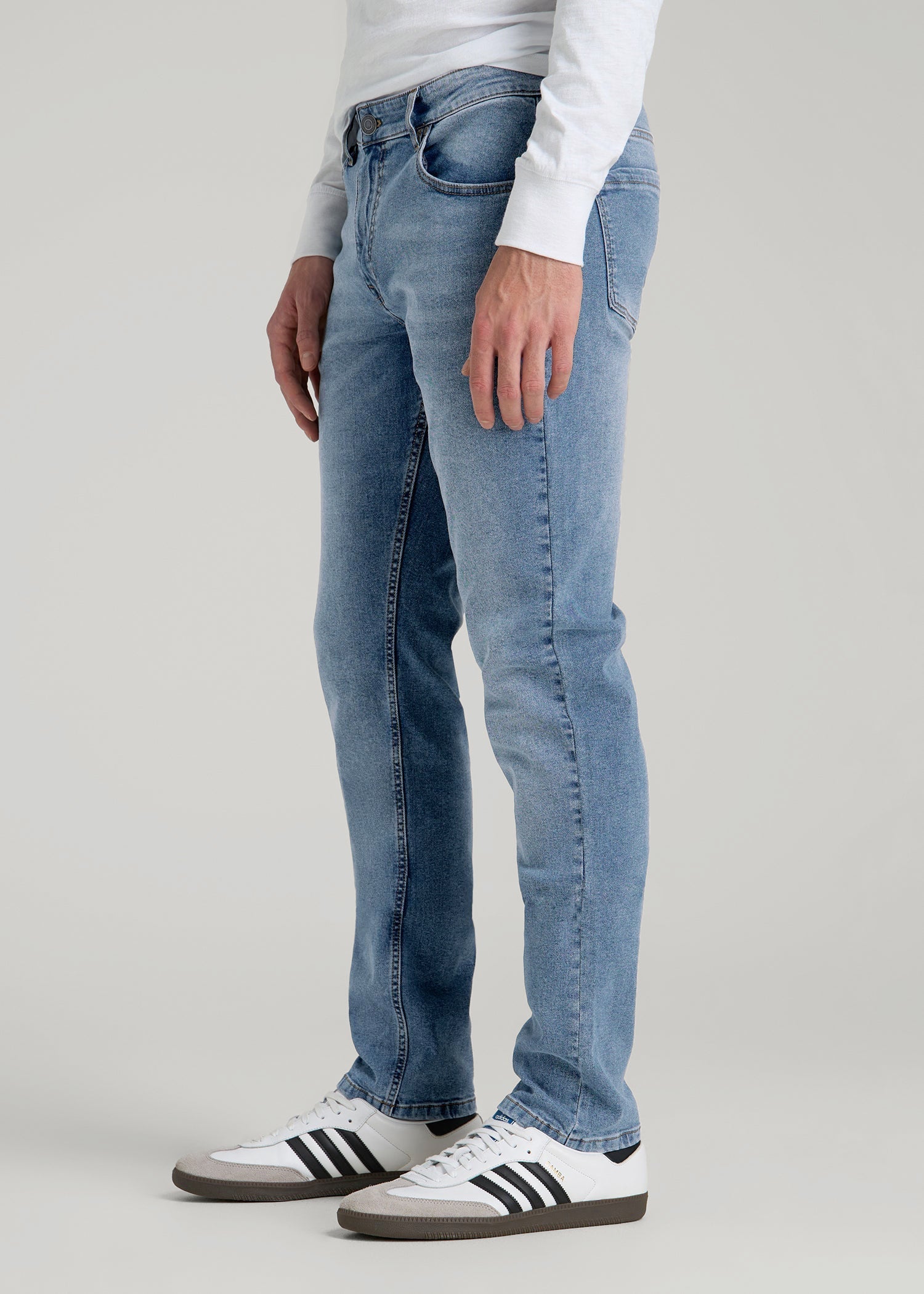 A.T. Basics Men's Carman Tapered fit Jeans for Tall Men in Tufts Blue