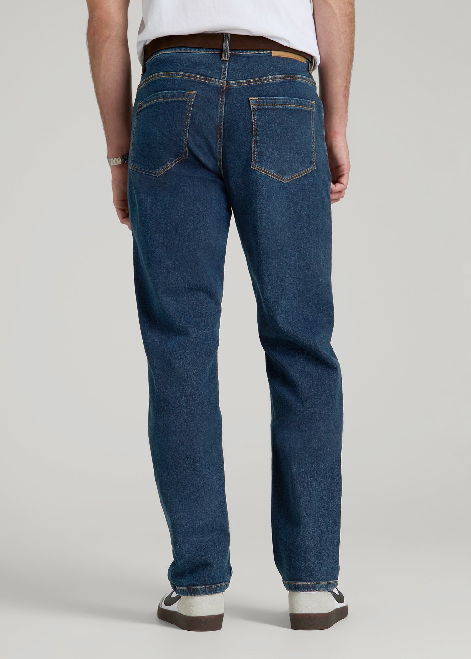 A.T. Basics Men's J1 Straight Fit Jeans for Tall Men in Charged Blue
