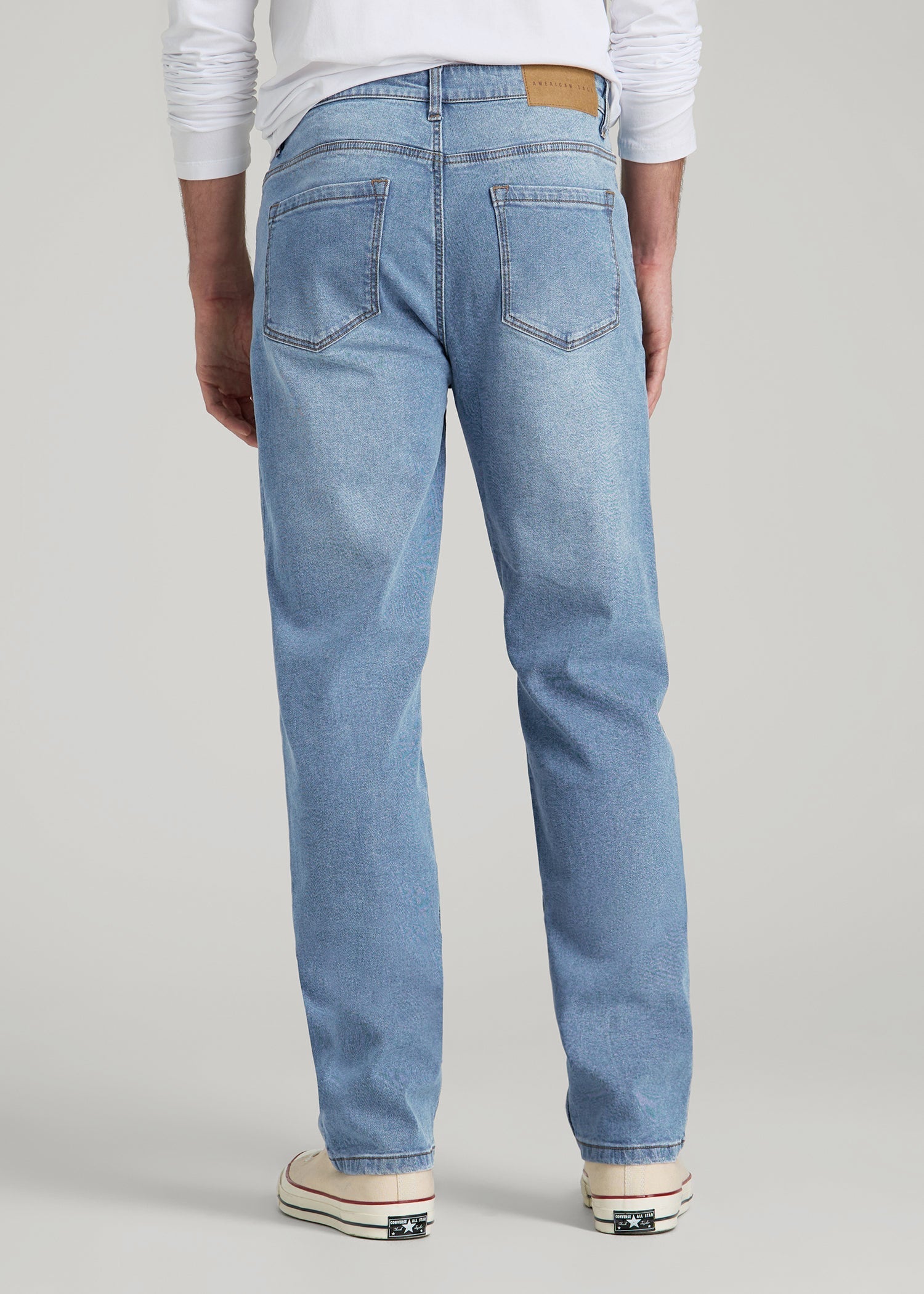 A.T. Basics Men's J1 Straight Fit Jeans for Tall Men in Tufts Blue
