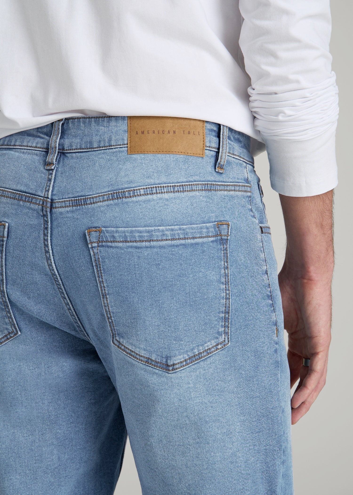 A.T. Basics Men's J1 Straight Fit Jeans for Tall Men in Tufts Blue