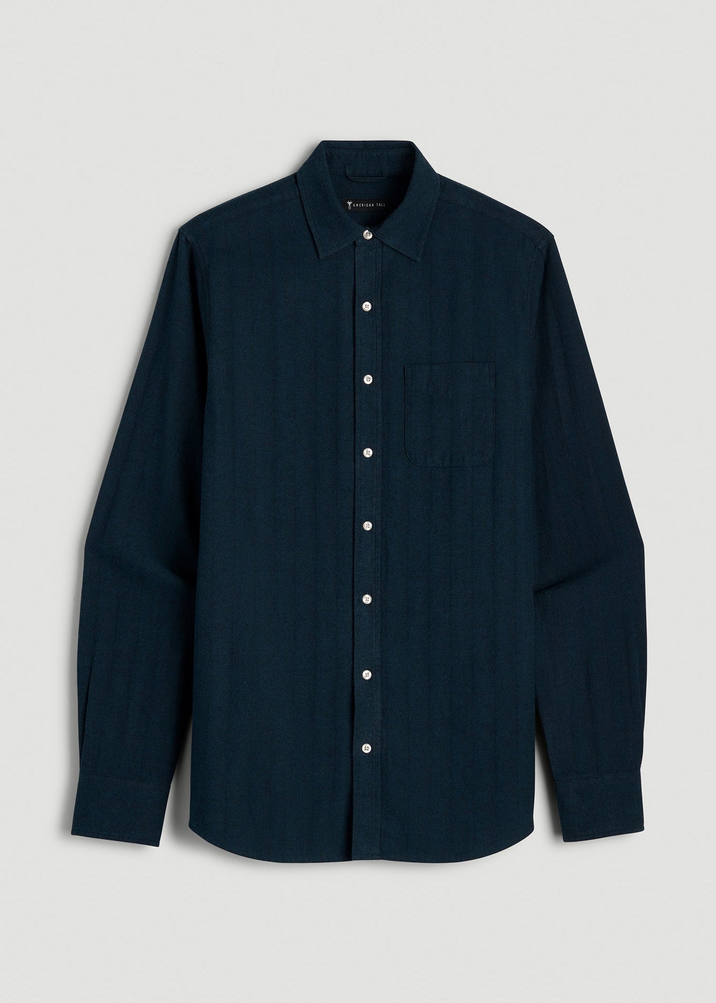 Nelson Flannel Shirt for Tall Men in Blue Chevron