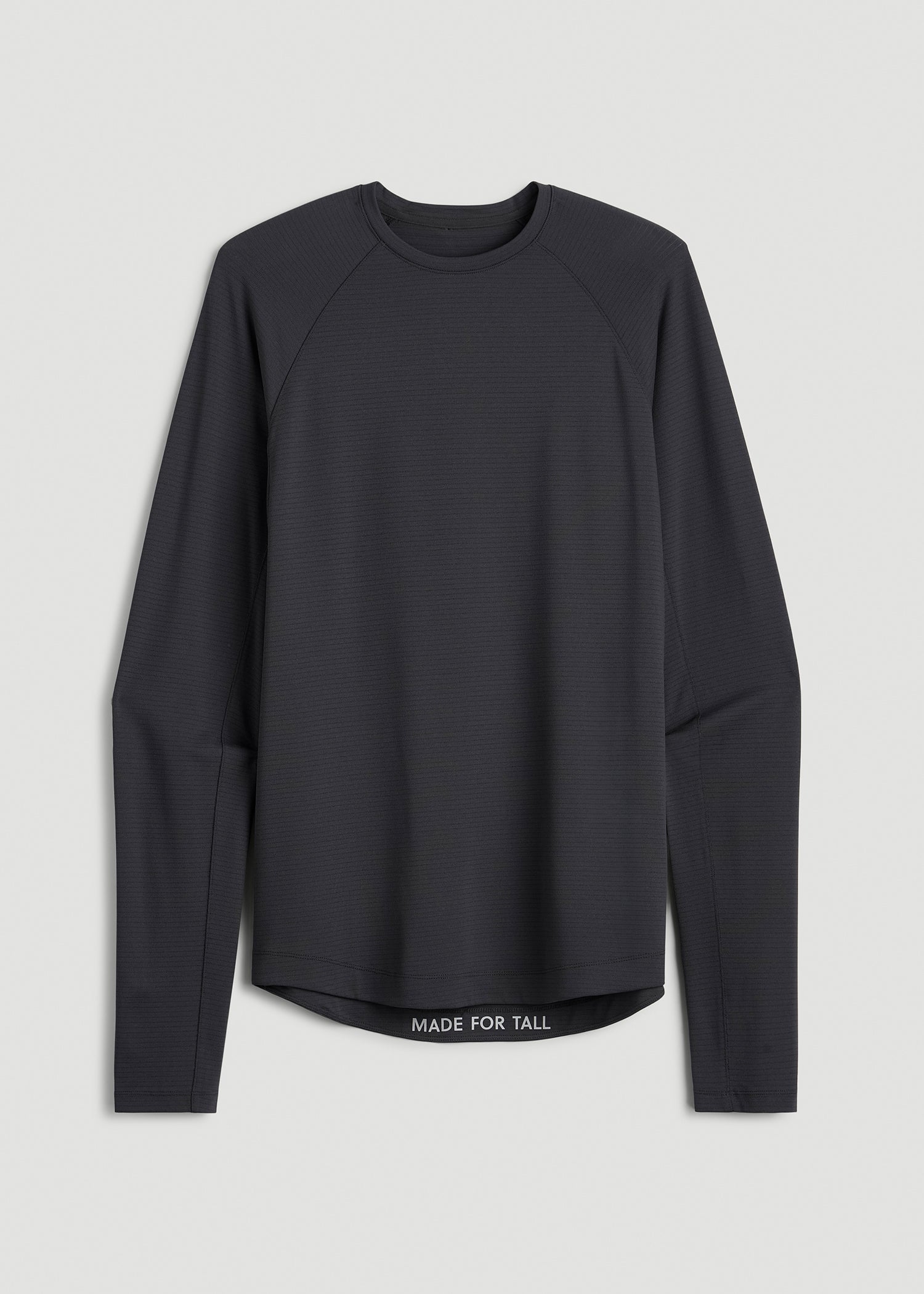 Air Knit Long Sleeves Performance Tshirt for Tall Men in Mid Grey
