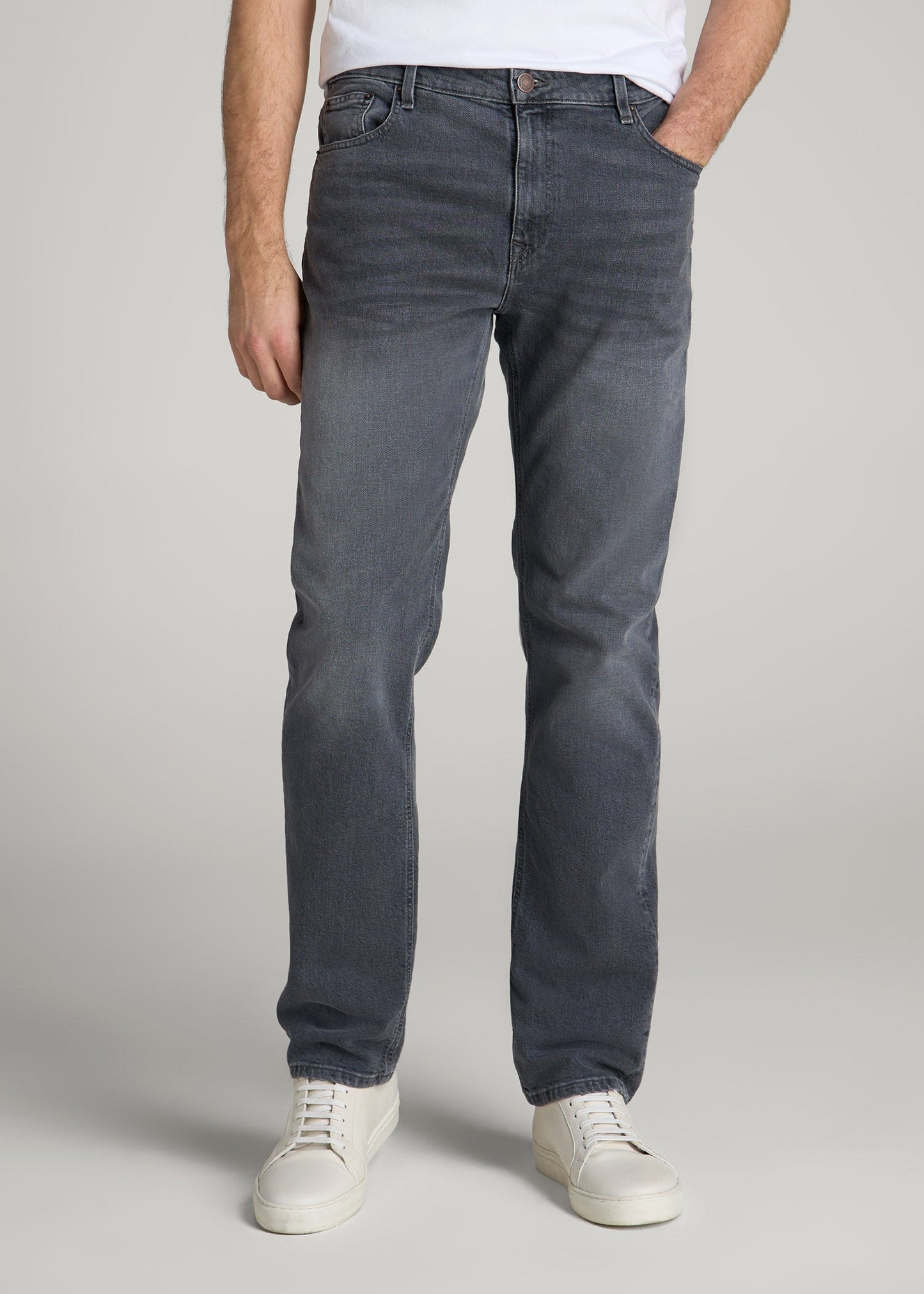 Americana Collection J1 Straight Fit Jeans For Tall Men in Wolf Grey