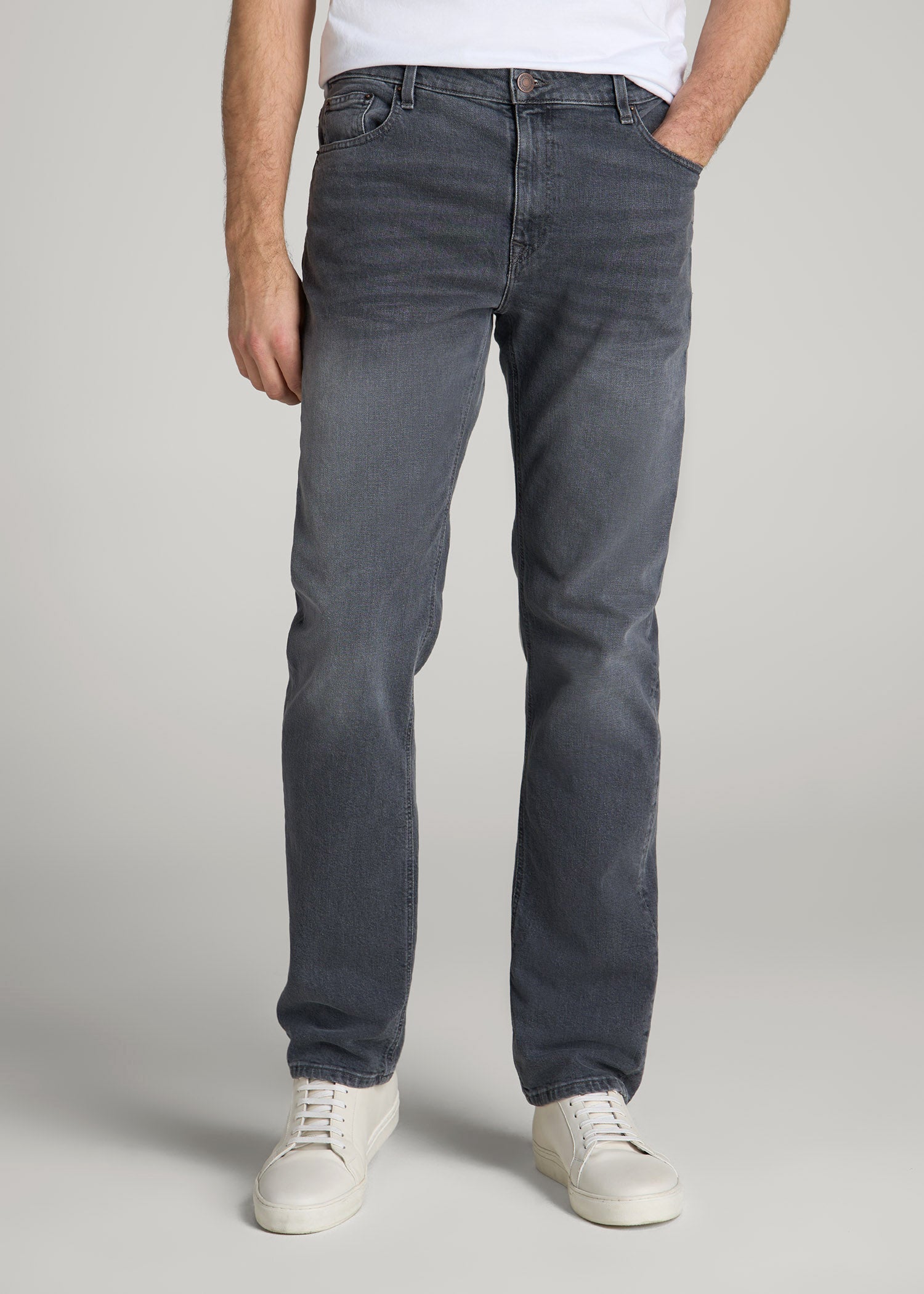 Americana Collection J1 Straight Fit Jeans For Tall Men in Wolf Grey