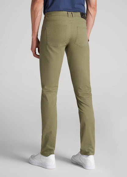 Carman TAPERED Fit Five Pocket Pants for Tall Men in Fatigue Green