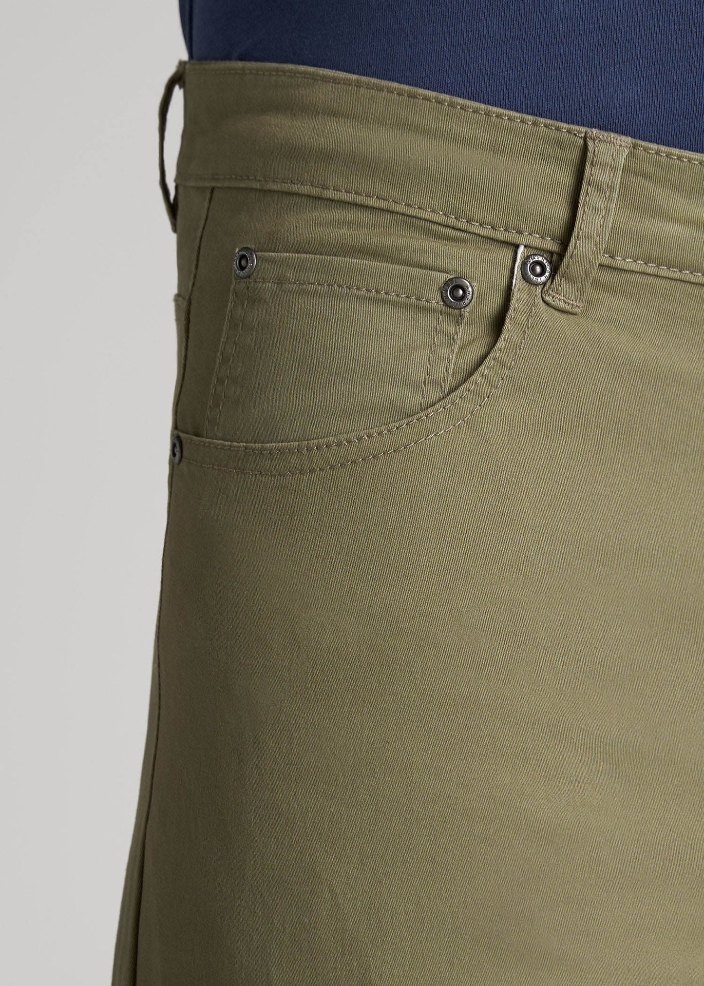 Carman TAPERED Fit Five Pocket Pants for Tall Men in Fatigue Green