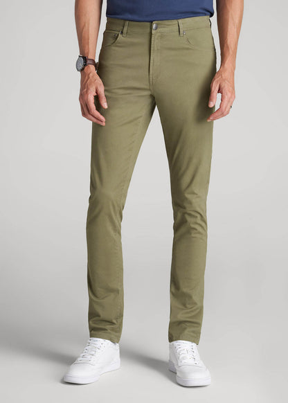 Carman TAPERED Fit Five Pocket Pants for Tall Men in Fatigue Green