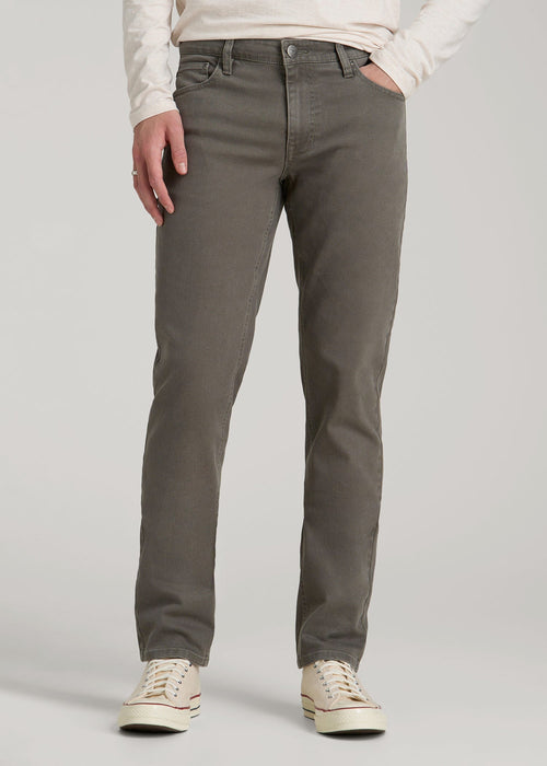 Carman Tapered Fit Colored Jeans for Tall Men in Sage