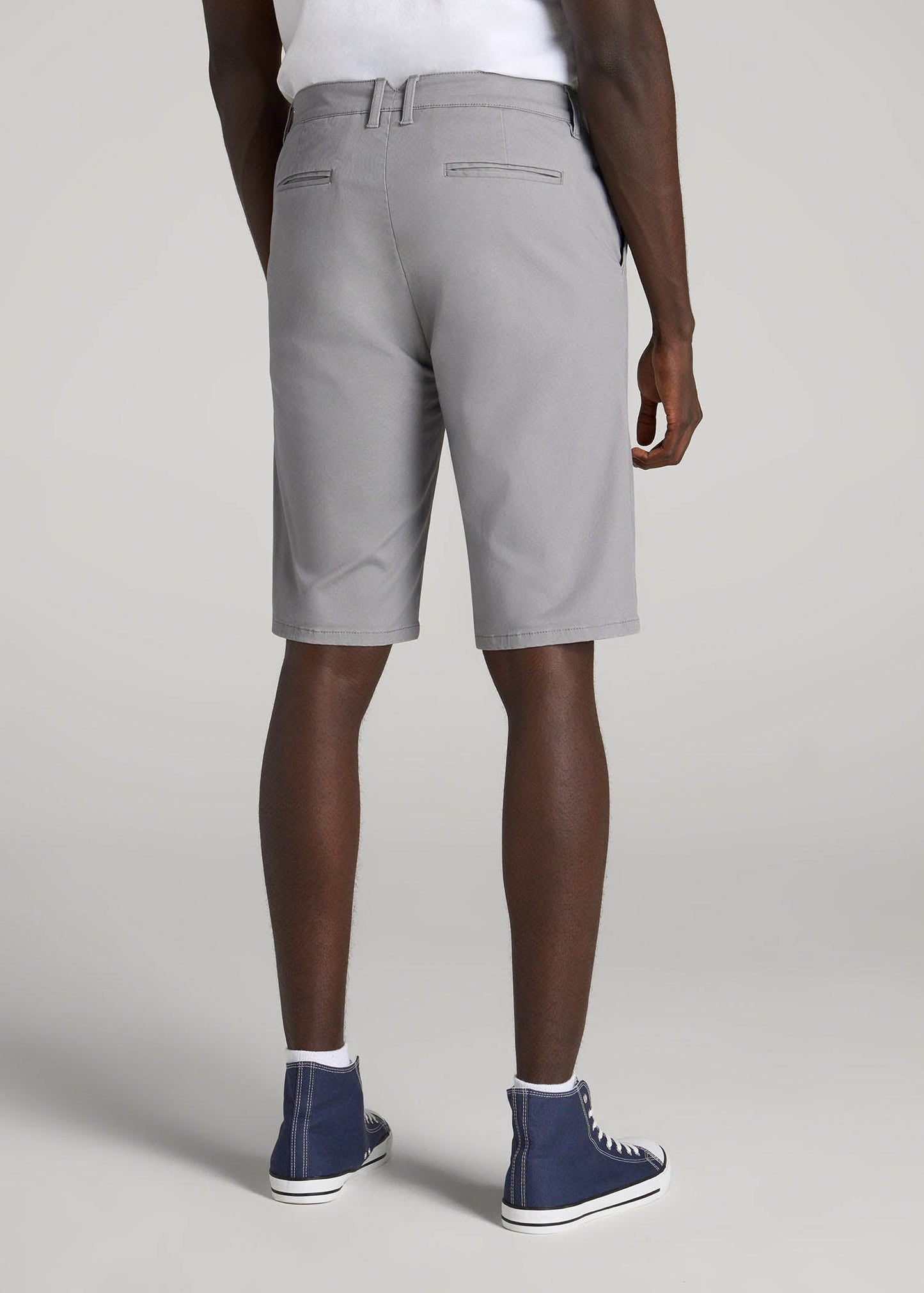 Chino Shorts for Tall Men in Pebble Grey