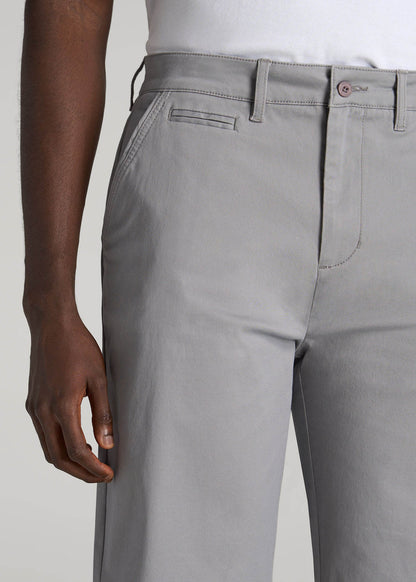 Chino Shorts for Tall Men in Pebble Grey
