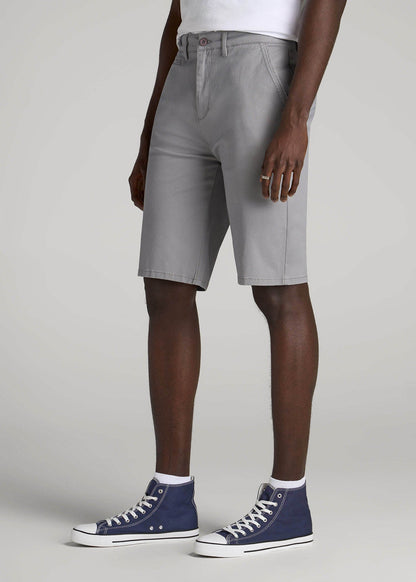 Chino Shorts for Tall Men in Pebble Grey